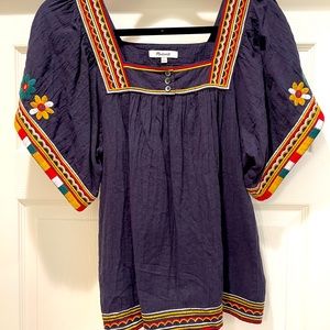 Madewell embroidered tunic top size small